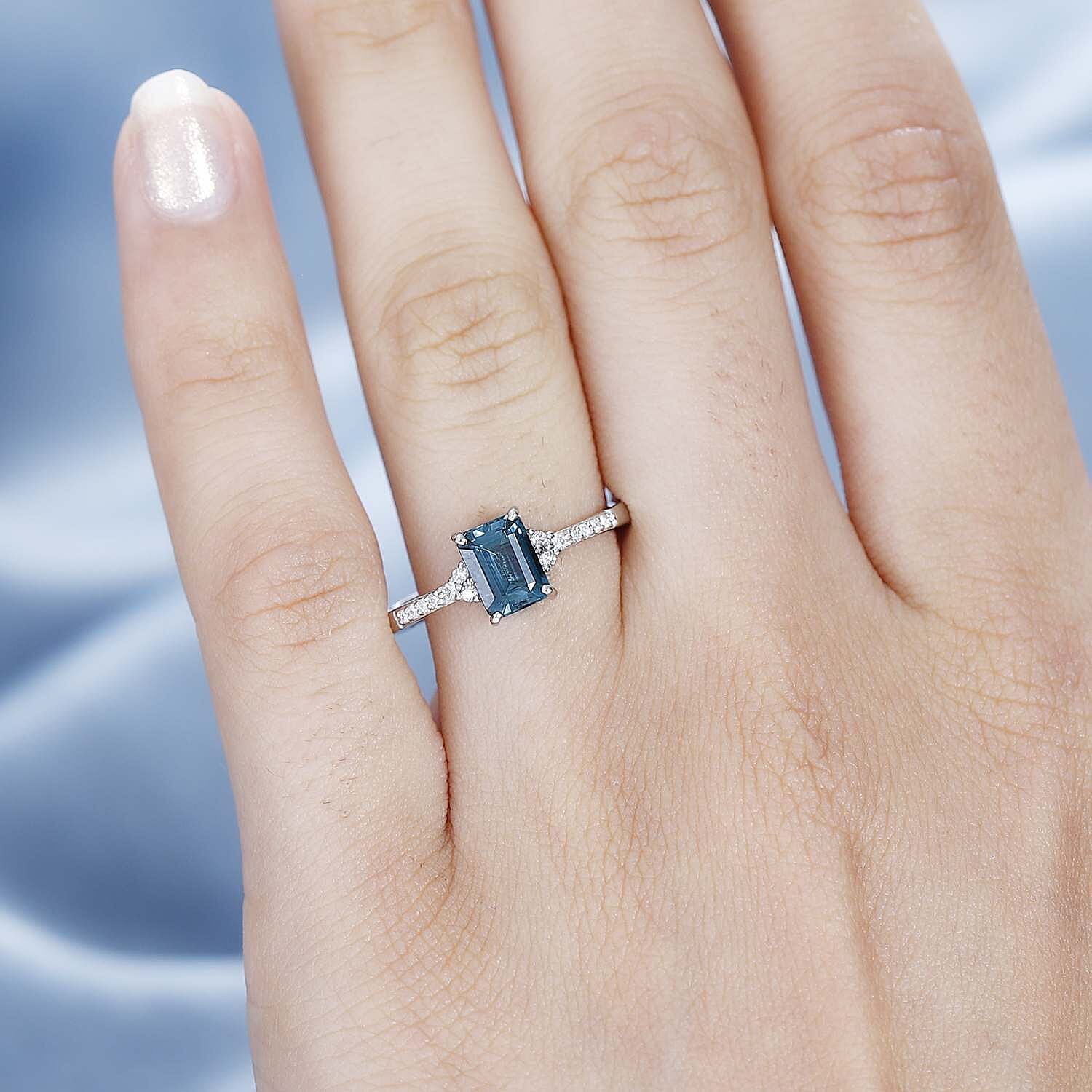 Signature Collection - 950 Platinum AAAA Mutuca Indicolite & Diamond Ring 1.15 Ct