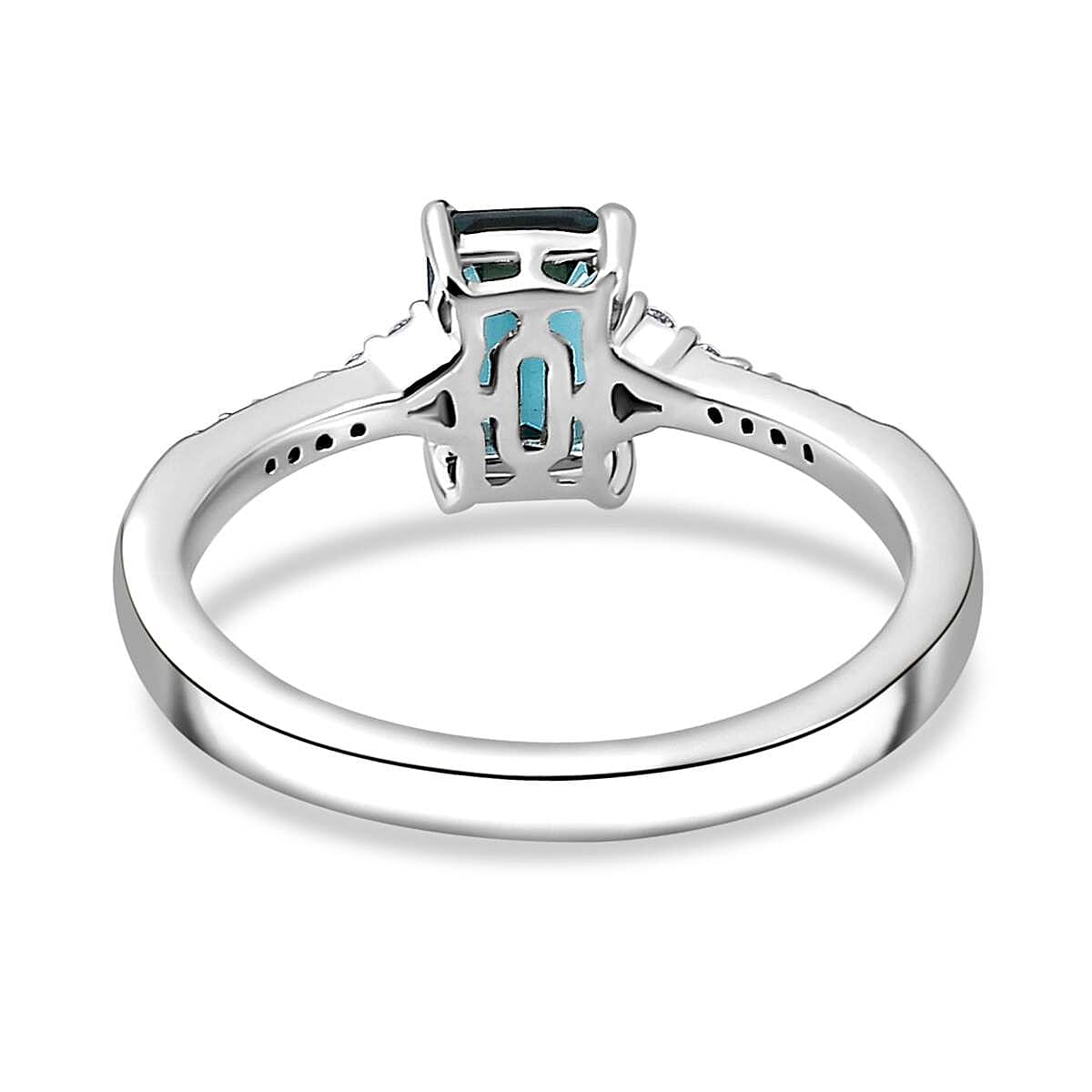 Signature Collection - 950 Platinum AAAA Mutuca Indicolite & Diamond Ring 1.15 Ct