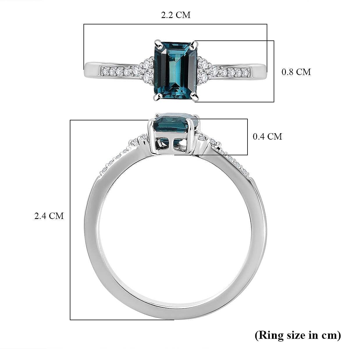 Signature Collection - 950 Platinum AAAA Mutuca Indicolite & Diamond Ring 1.15 Ct
