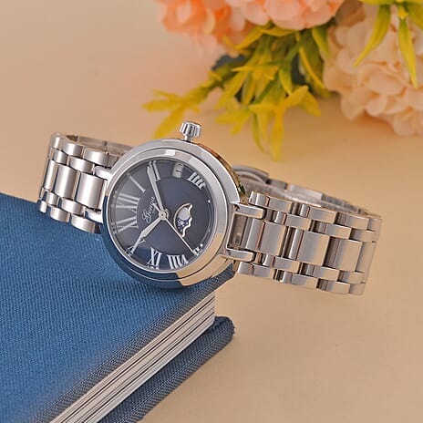 GENOA Japan Movt. 3ATM WR Blue Dial Watch with Stainless Steel Strap