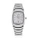 GENOA Japan Movt. 3ATM WR White Dial Crystal Studded Watch with Stainless Steel Strap in Silver Tone