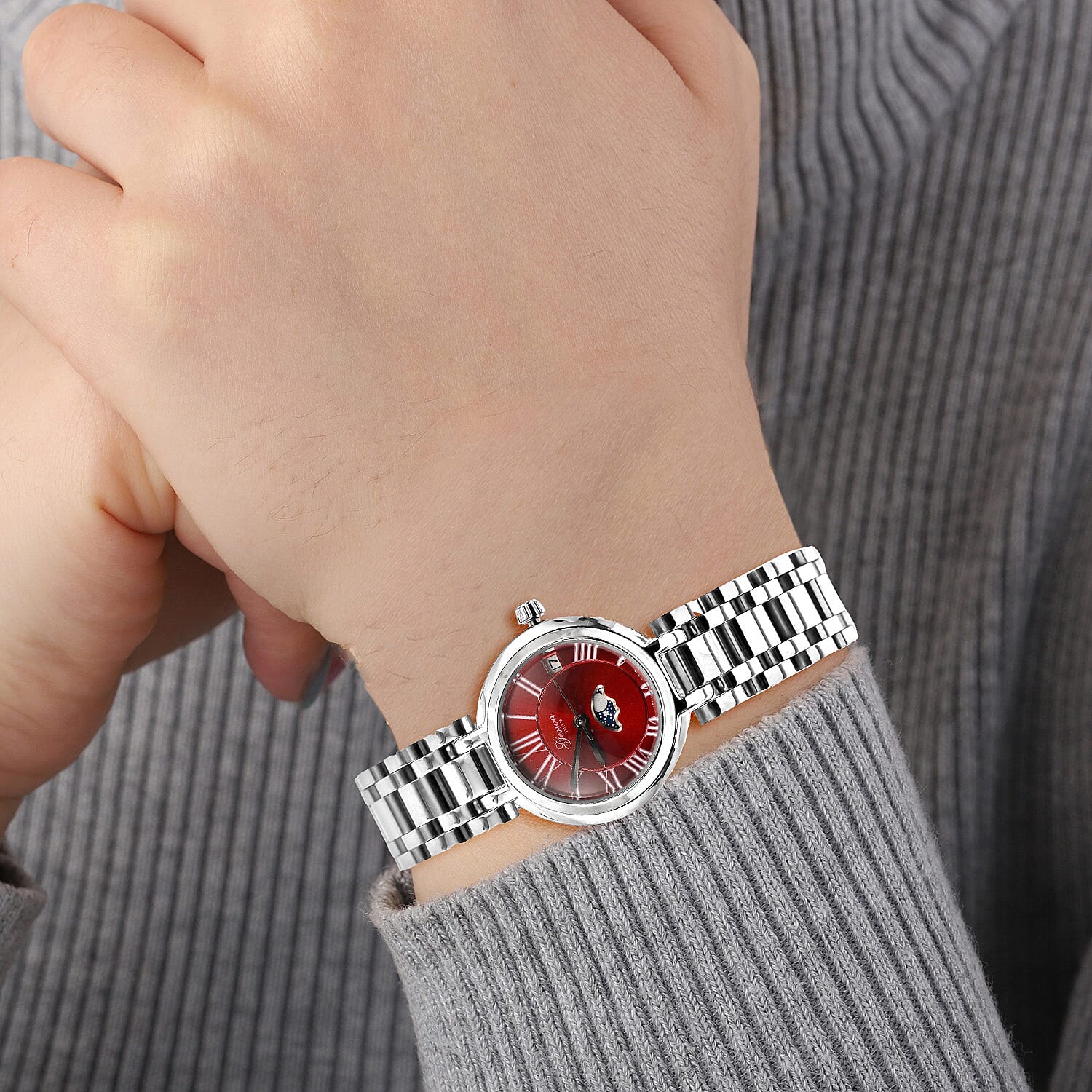 Designer Inspired Closeout Deal  - GENOA Japan Movement Watch in Stainless Steel