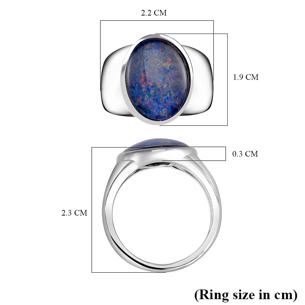 One To Own - Australian Boulder Opal Solitaire Ring in Rhodium Overlay Sterling Silver 4.80 ct One To Own - Australian Boulder Opal Solitaire Ring in Rhodium Overlay Sterling Silver 4.80 ct