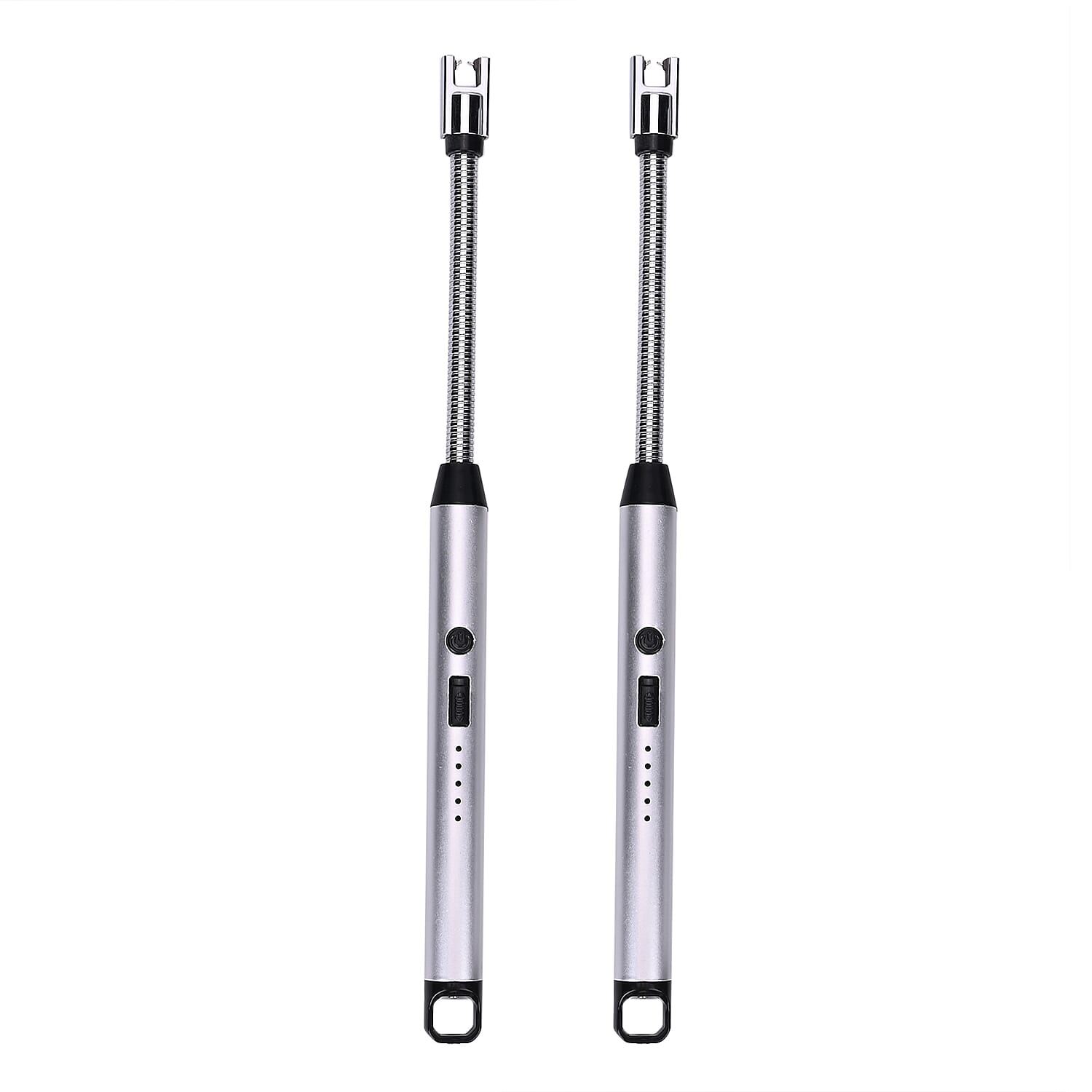 Set of 2 Rechargeable Electric Lighters - Silver