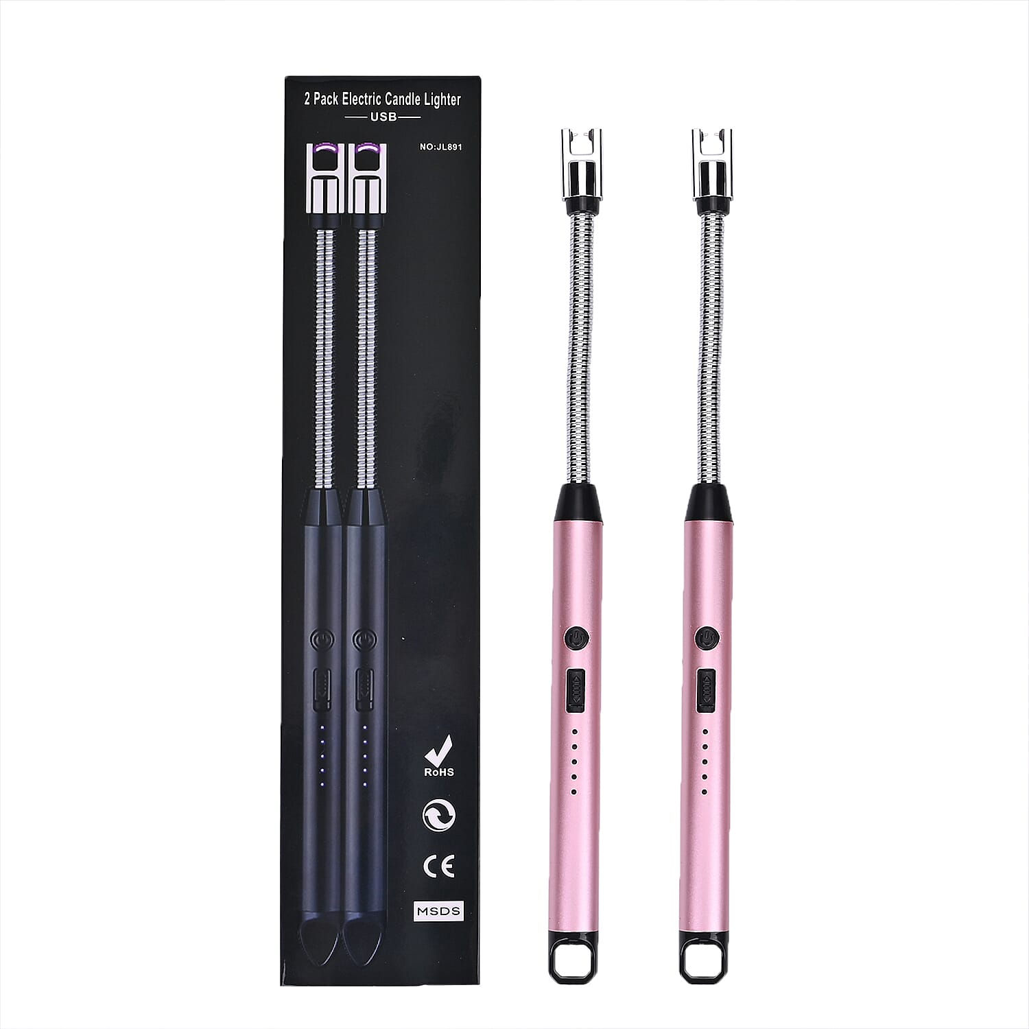 Set of 2 Rechargeable Electric Lighters - Pink