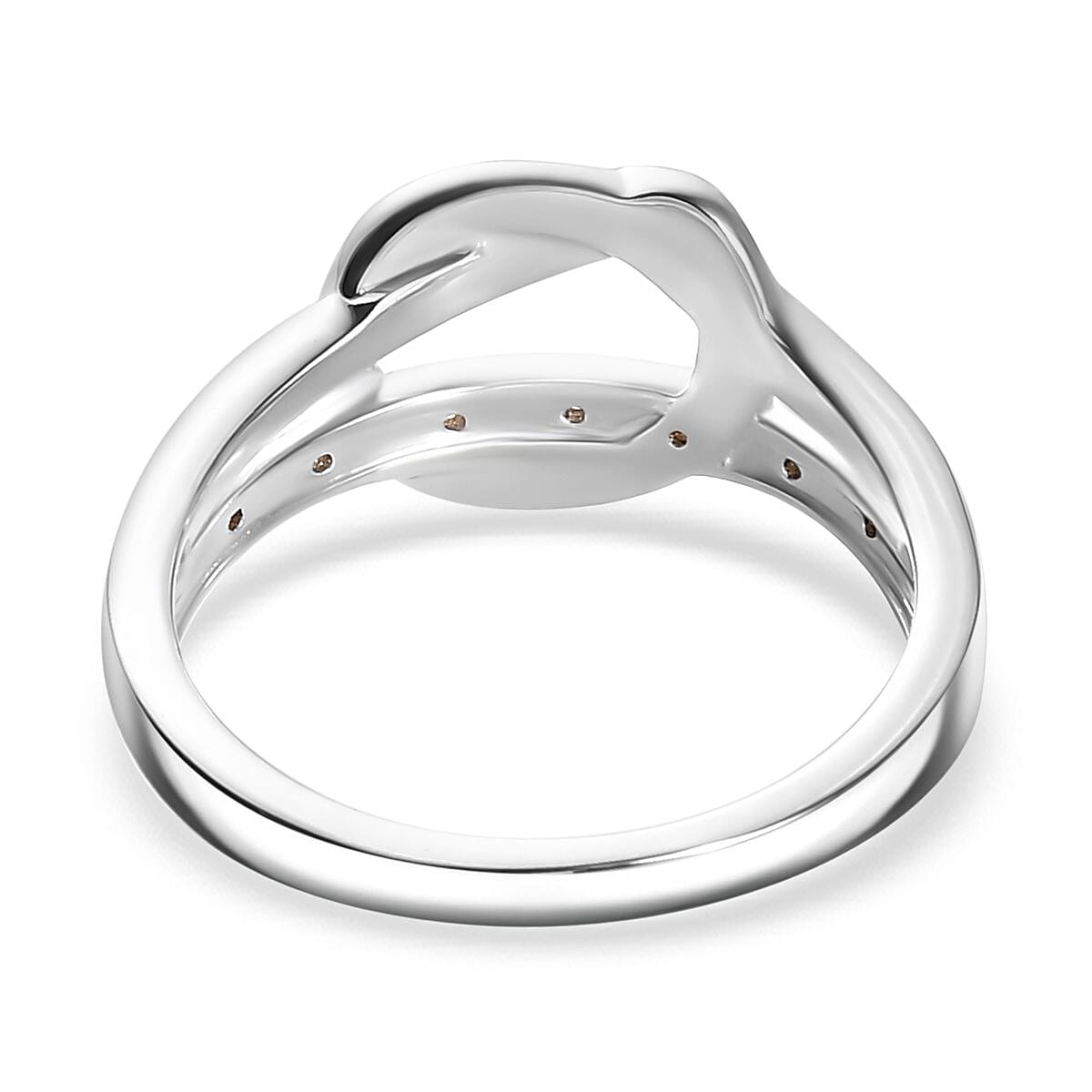 White Diamond Ring in Yellow Gold Plated & Platinum Overlay Sterling Silver