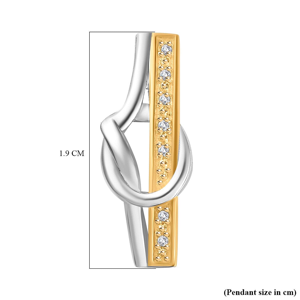 White Diamond Pendant in Yellow Gold Plated & Platinum Overlay Sterling Silver