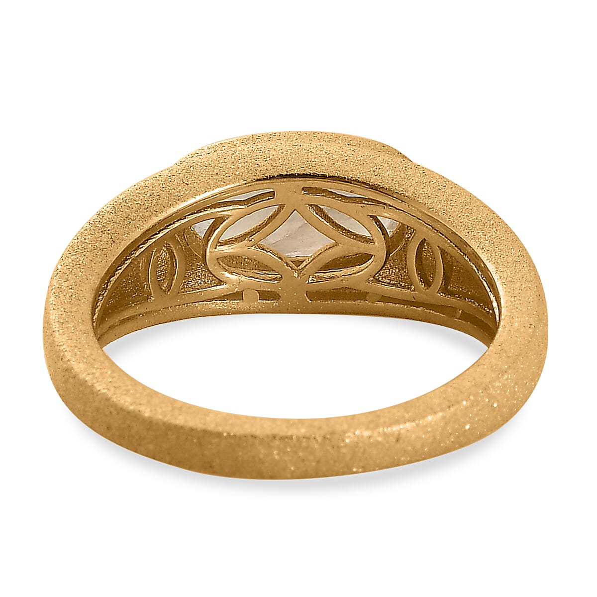 Moon Glow Moonstone Solitaire Ring in 18K YG Vermeil Plated Sterling Silver 1.18 Ct