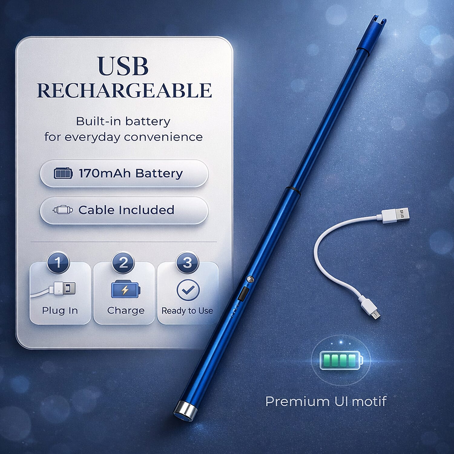 Extended Electric Lighter - Blue