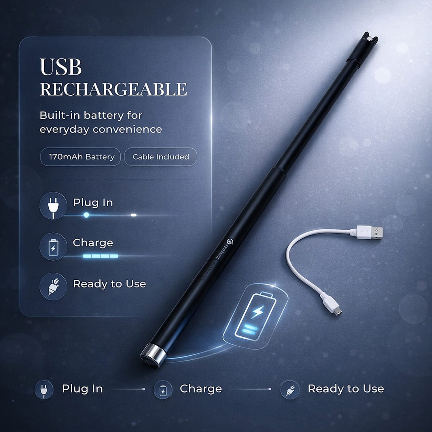 Extended Electric Lighter - Black