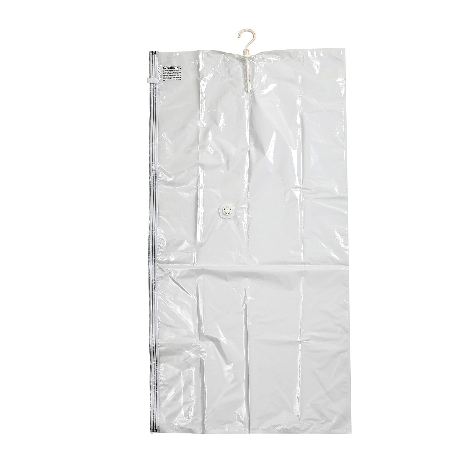 Set of 2 Hanging Vacuum Storage Bags (Size 135x70x38 cm) - White & Transparent