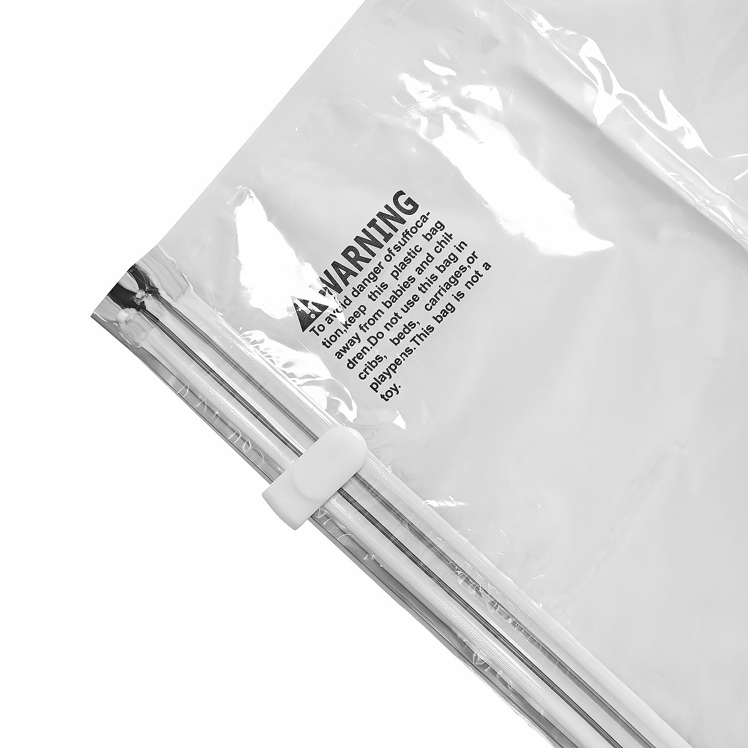 Set of 2 Hanging Vacuum Bag (Size 135x70x38 cm) - White - Transparent