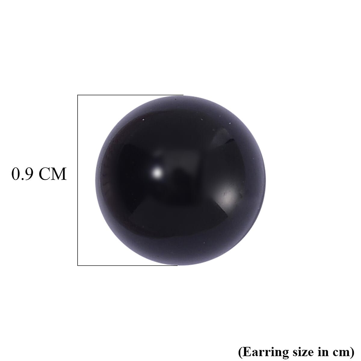 Black Agate Earring with Push Back in Rhodium Overlay Sterling Silver 9.50 Ct.