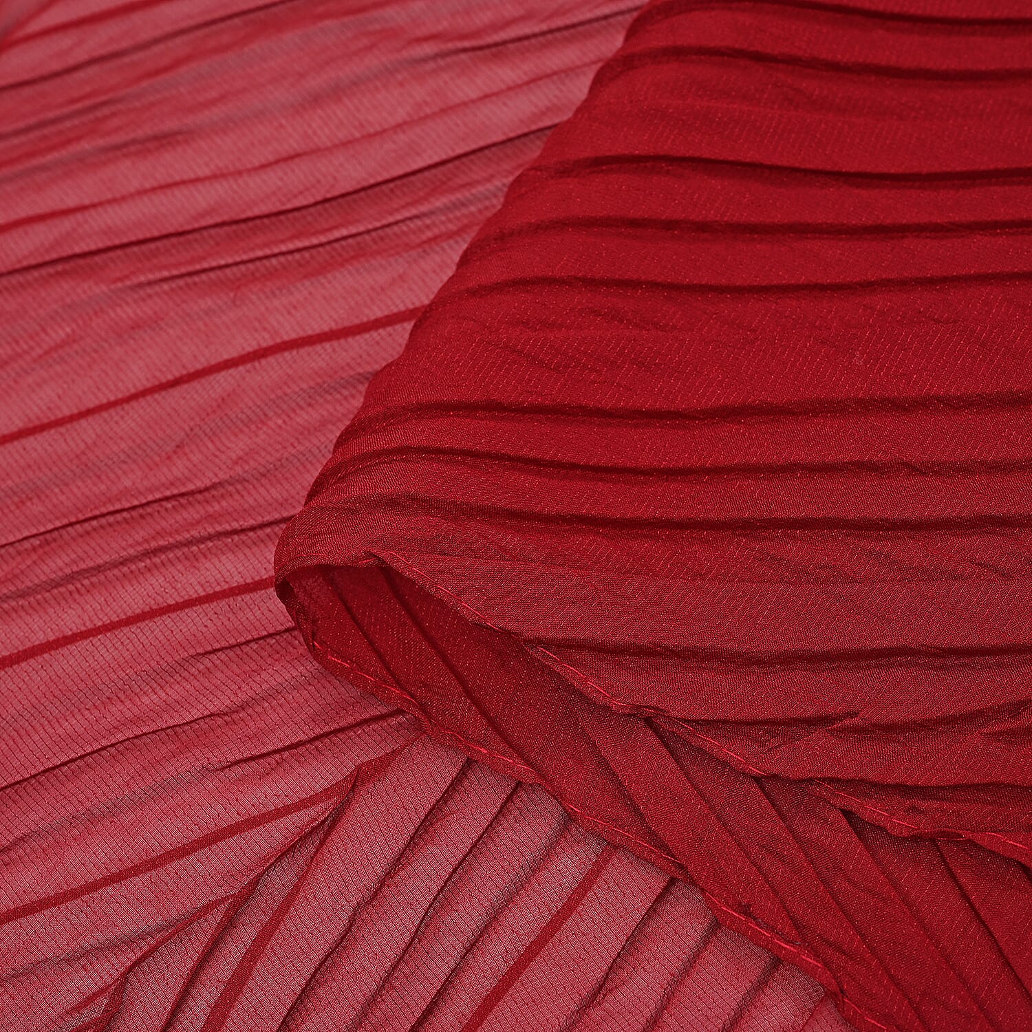 Closeout Deal Ruffled Beaded Scarf with Glass Pearl