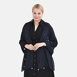 Closeout Deal Ruffled Beaded Scarf with Glass Pearl