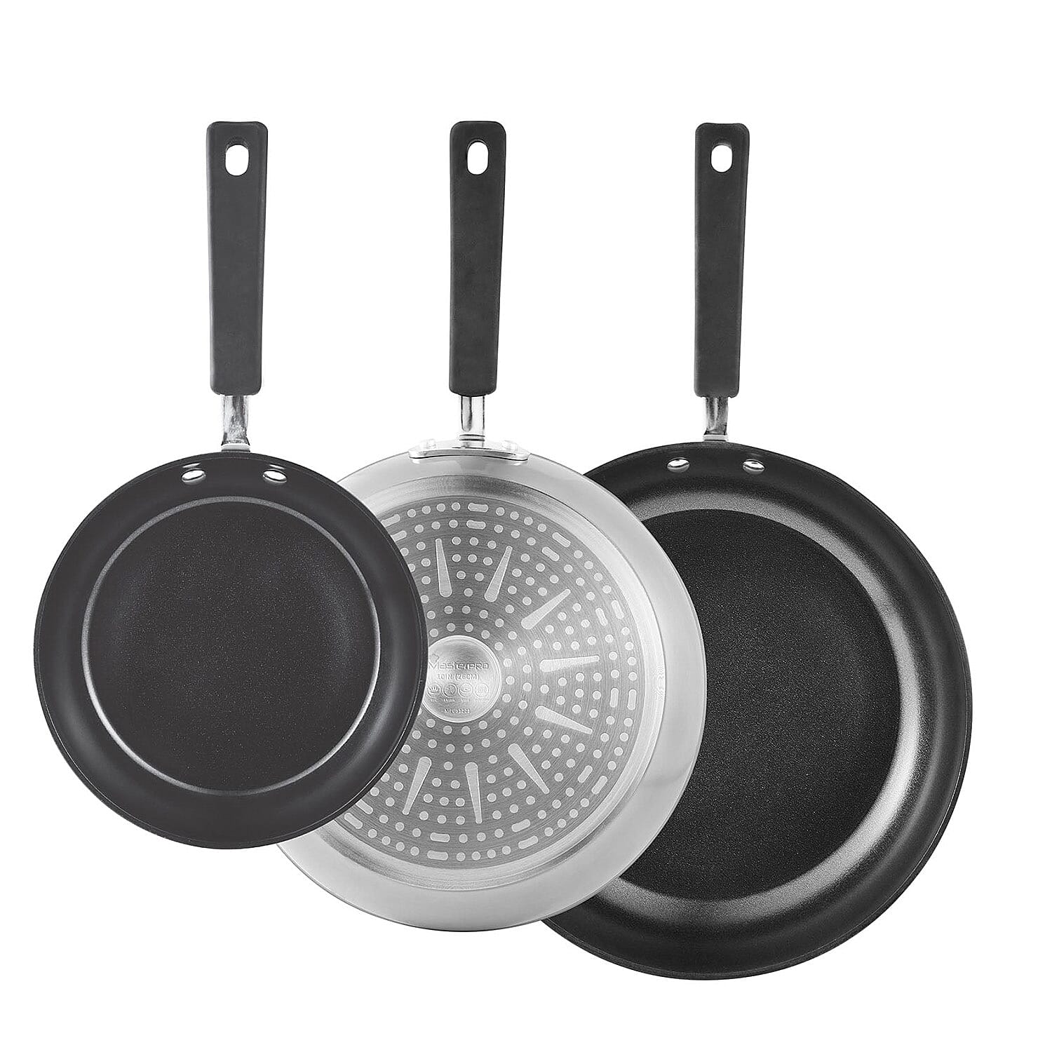 Fry Pan and Skillet (Size 26x20x30 cm) - Silver & Black