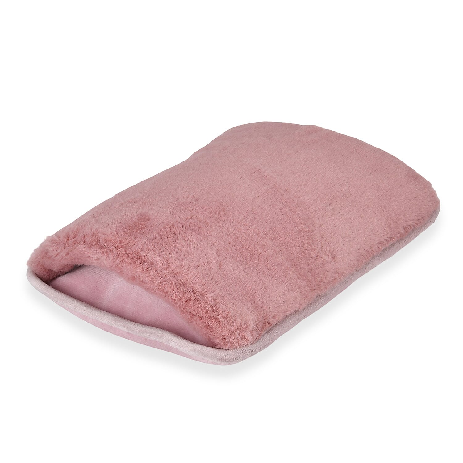 Electric Hot Water Bottle with Soft Plush Cover - Pink