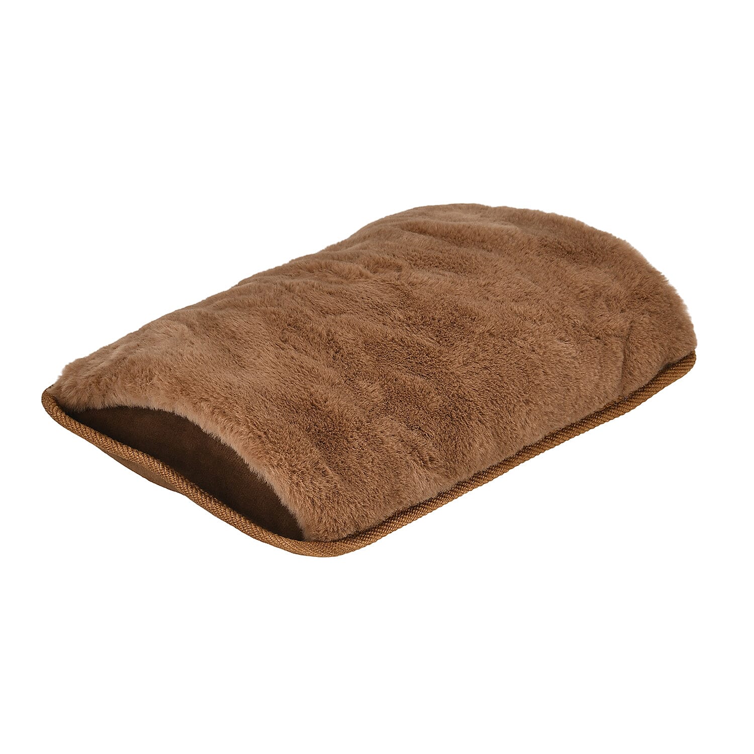 Electric Hot Water Bottle with Soft Plush Cover - Beige