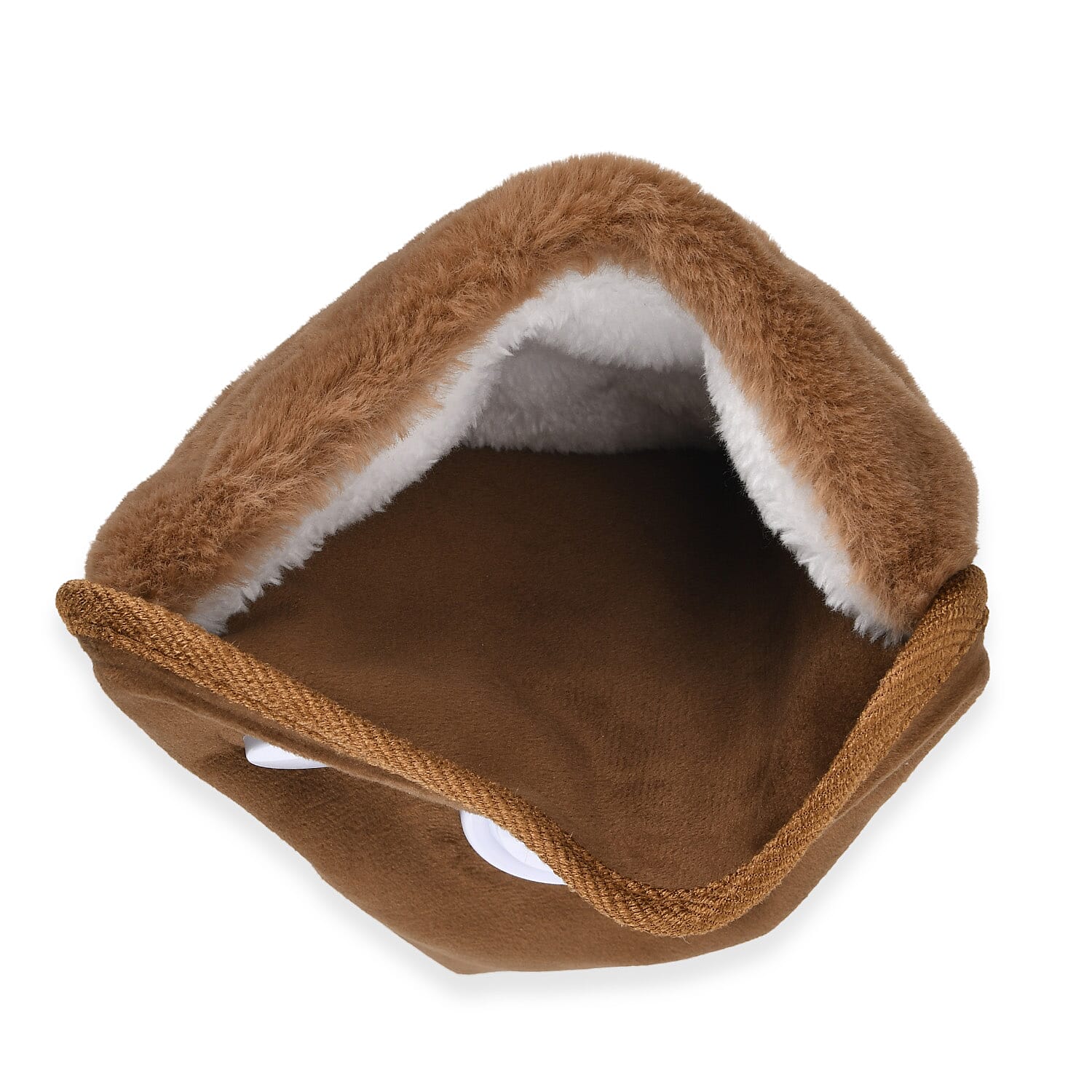 Electric Hot Water Bottle with Soft Plush Cover - Beige