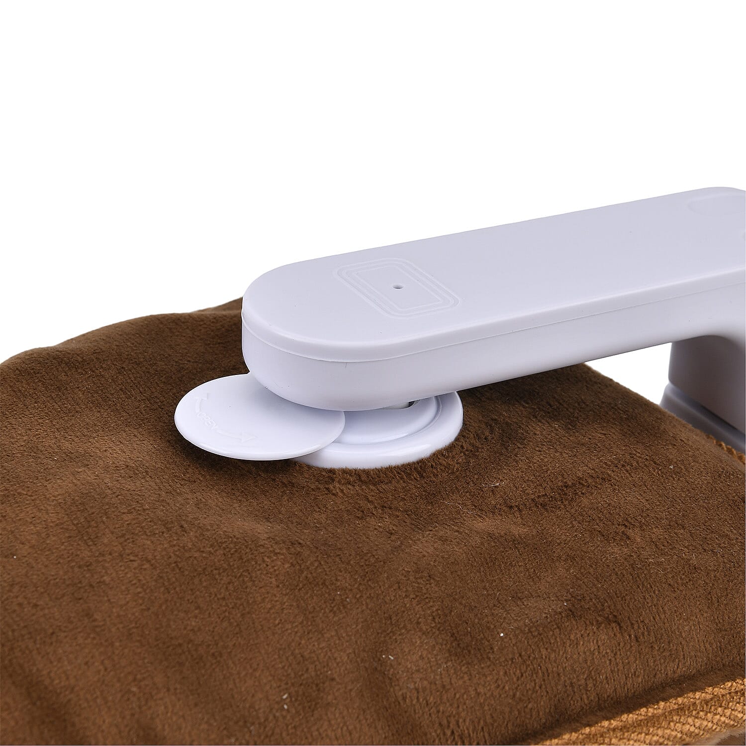 Electric Hot Water Bottle with Soft Plush Cover - Beige