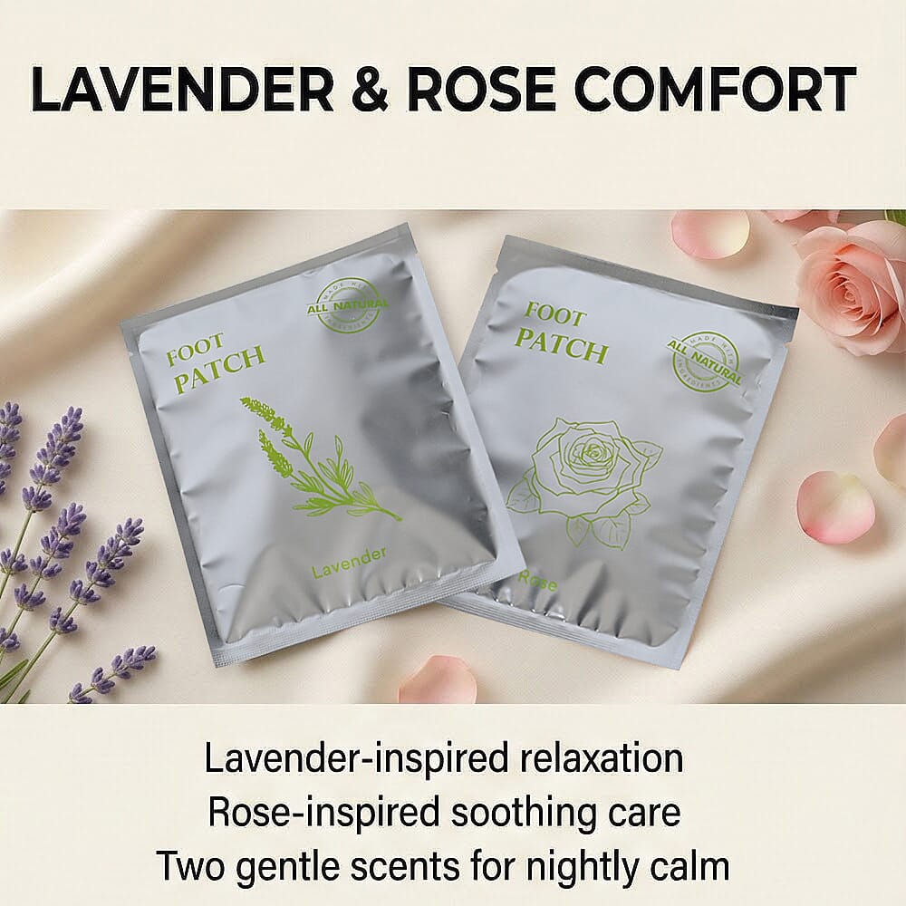 Set of 20 Detox Foot Patches - Lavender & Rose (10pcs each)