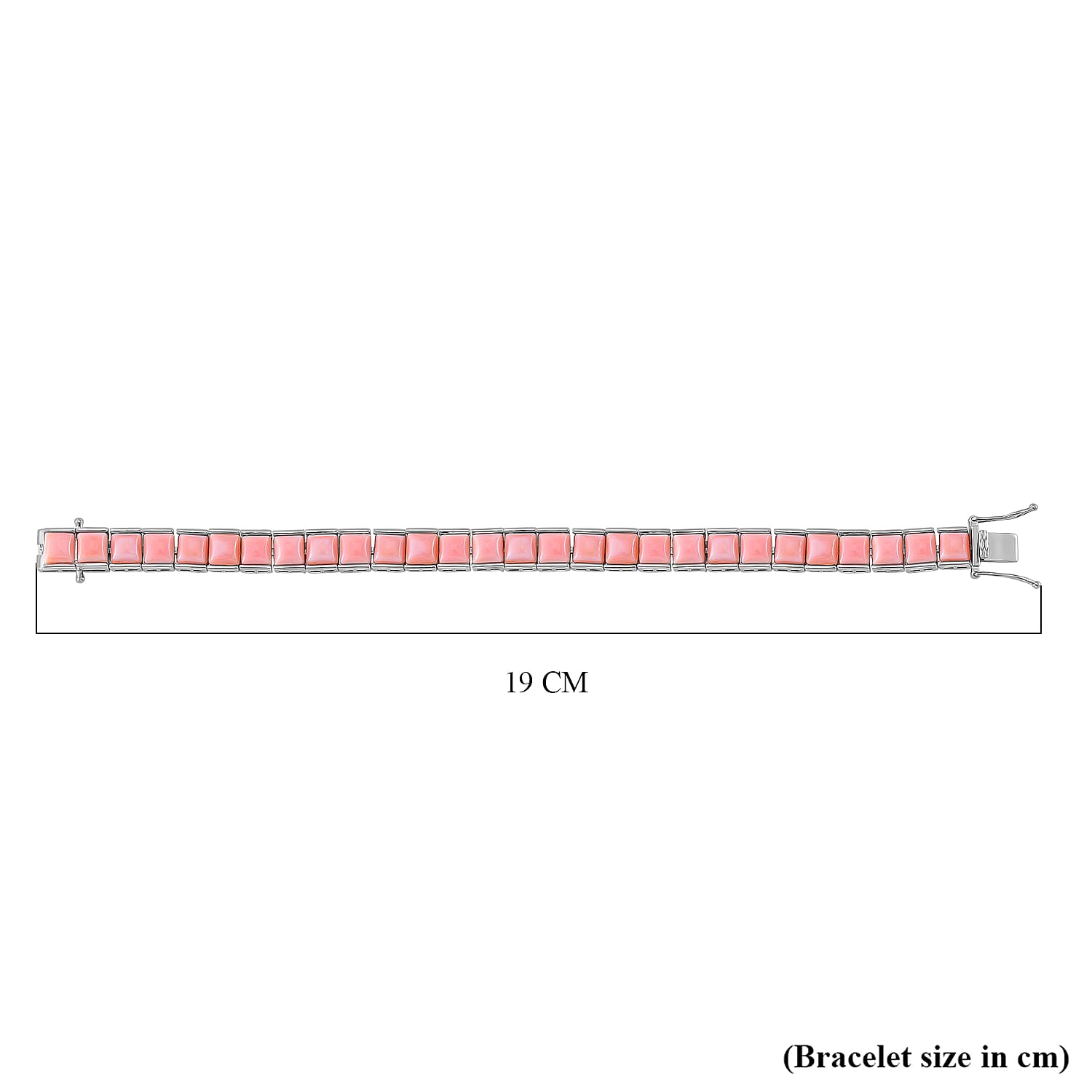Queen Conch Shell Cluster Bracelet (Size - 7) with GB Lock Box in Rhodium Overlay Sterling Silver 35.00 Ct, Silver Wt. 13.30 Gms