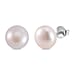 Close Out Deal- White Fresh Water Pearl Stud Push Back Earring in Rhodium Overlay Sterling Silver 7.70 Ct.