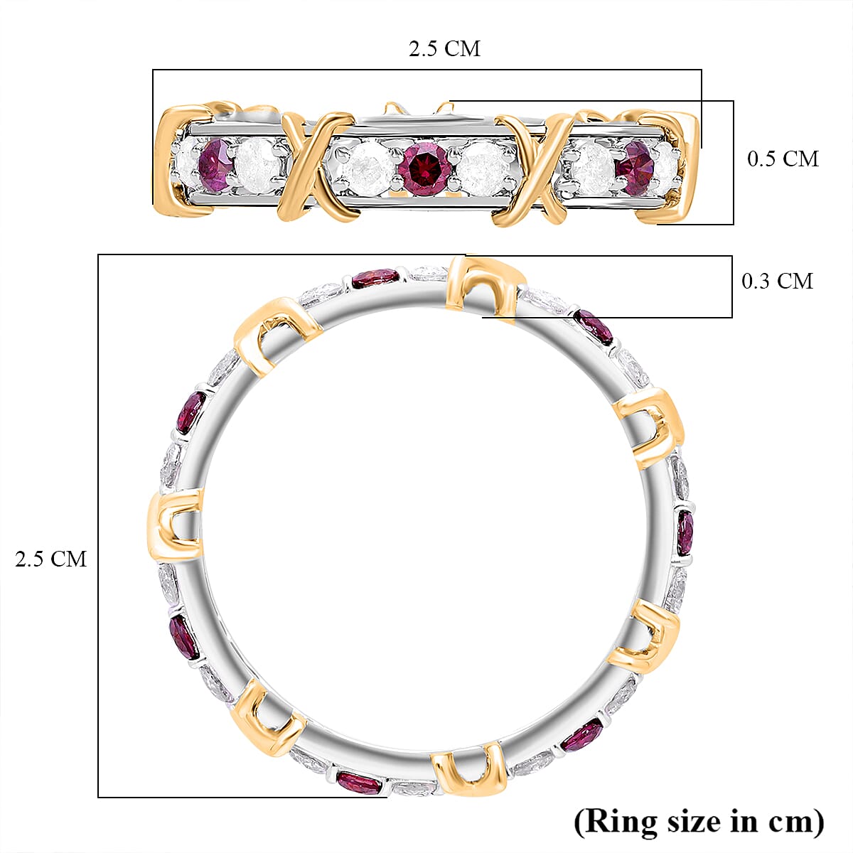 Rare Purple Diamond and White Diamond Ring in 9K Yellow & White Gold Ring 1.00 Cts