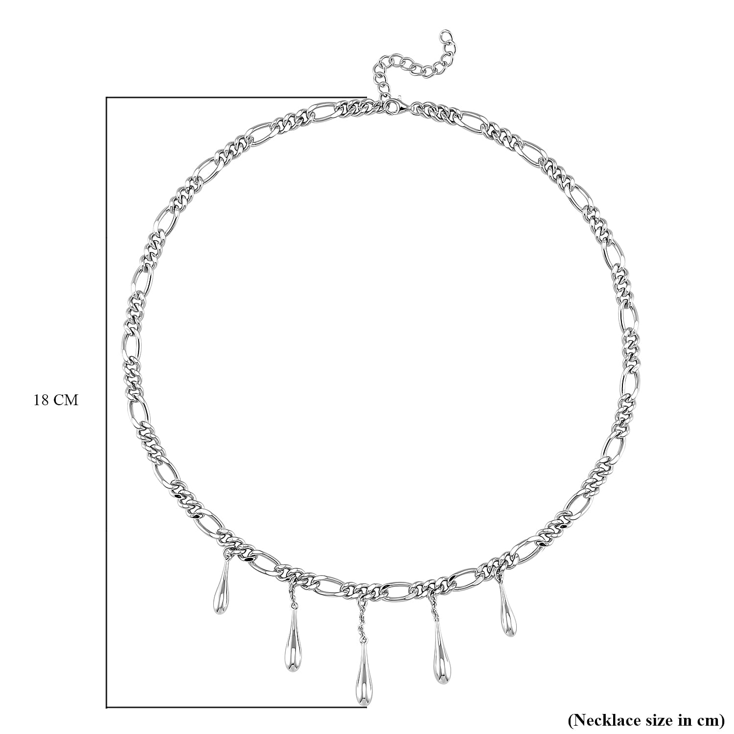 Lucy Q Figaro Drip Collection - Rhodium Overlay Sterling Silver Necklace (Size - 20), Silver Wt. 34 Gms