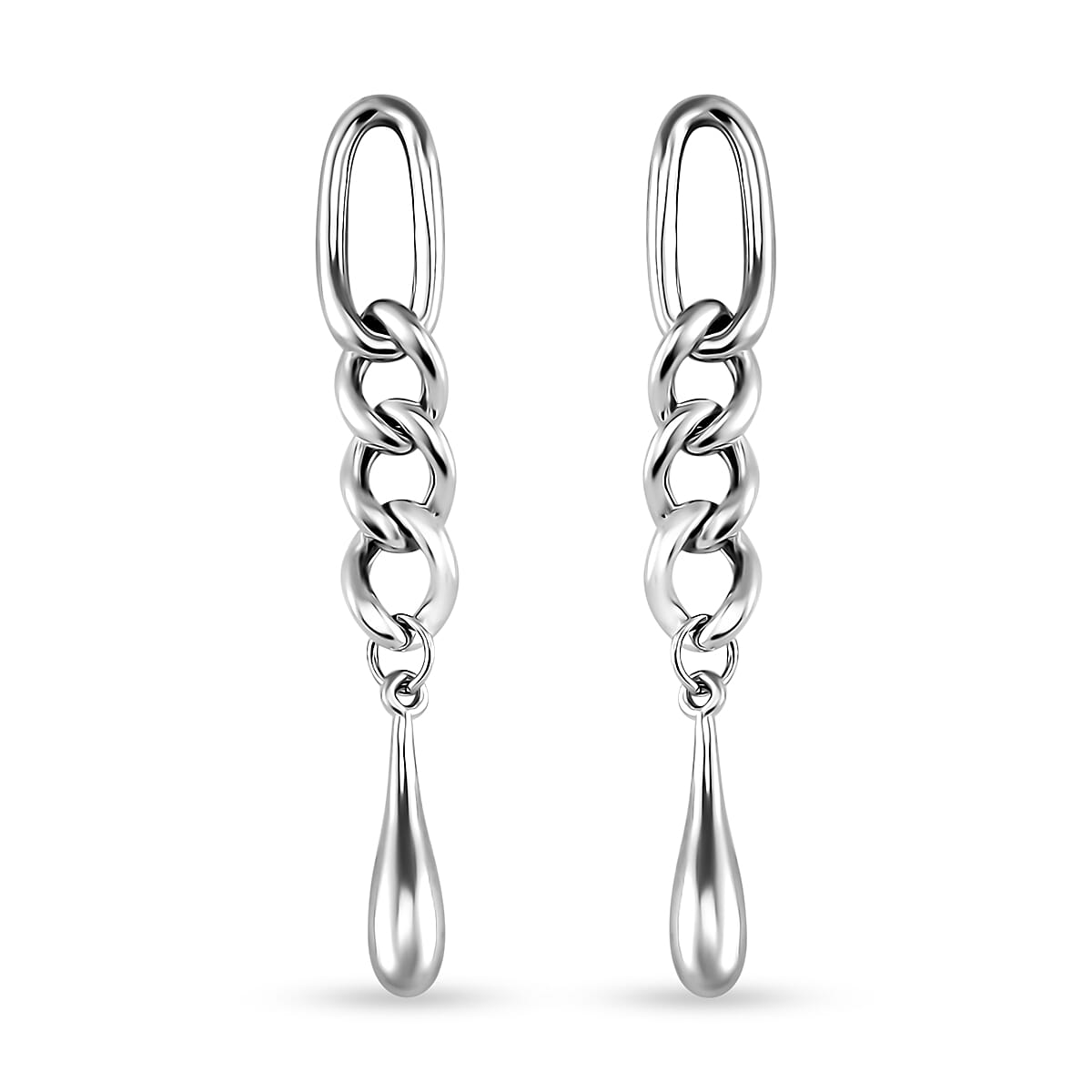 Lucy Q Figaro Drip Collection - Rhodium Overlay Sterling Silver Drop Earrings, Silver Wt. 5.52 Gms