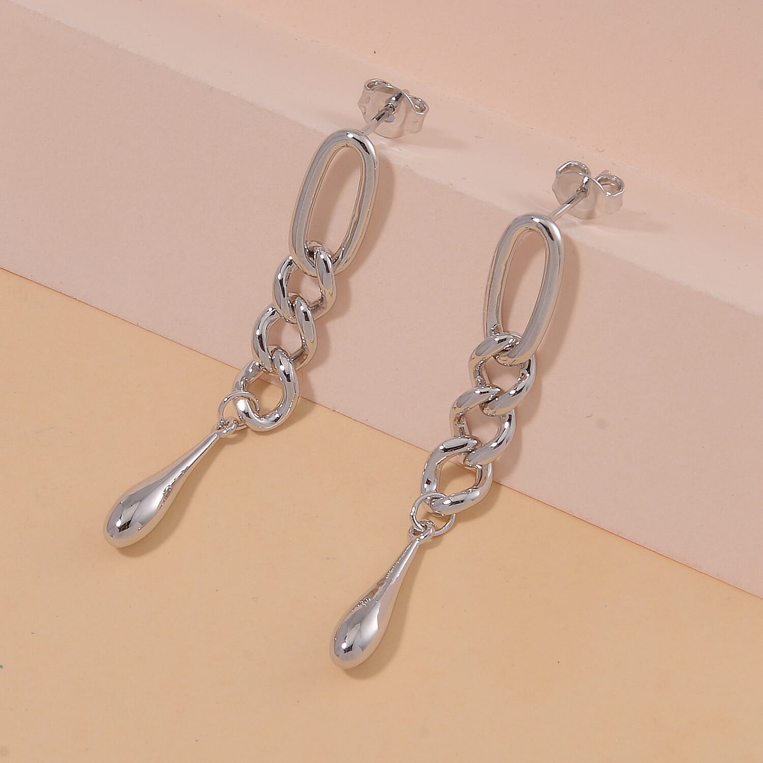Lucy Q Figaro Drip Collection - Rhodium Overlay Sterling Silver Drop Earrings, Silver Wt. 5.52 Gms