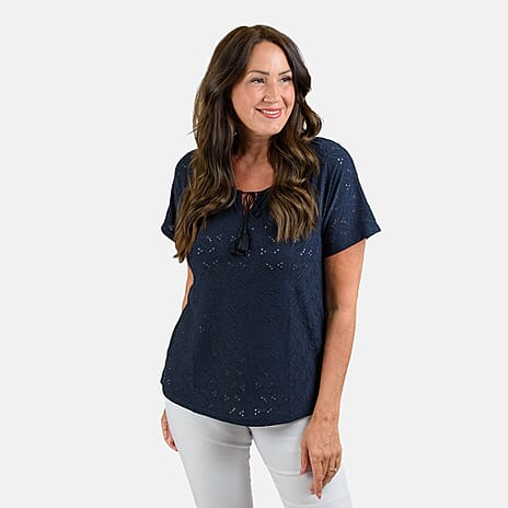 Polyester Top (Size 1x1 cm) - Navy