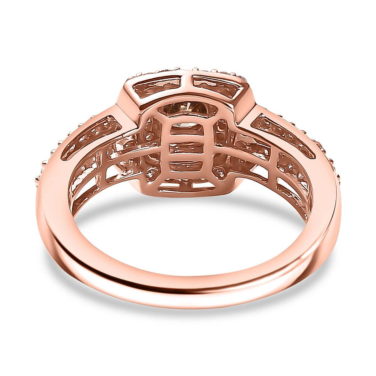 THE RED CARPET - 9K Rose Gold SGL Certified Pink Diamond (0.60 ct) & Champagne Diamond (Center 0.42 ct) Ring 1.02 Ct