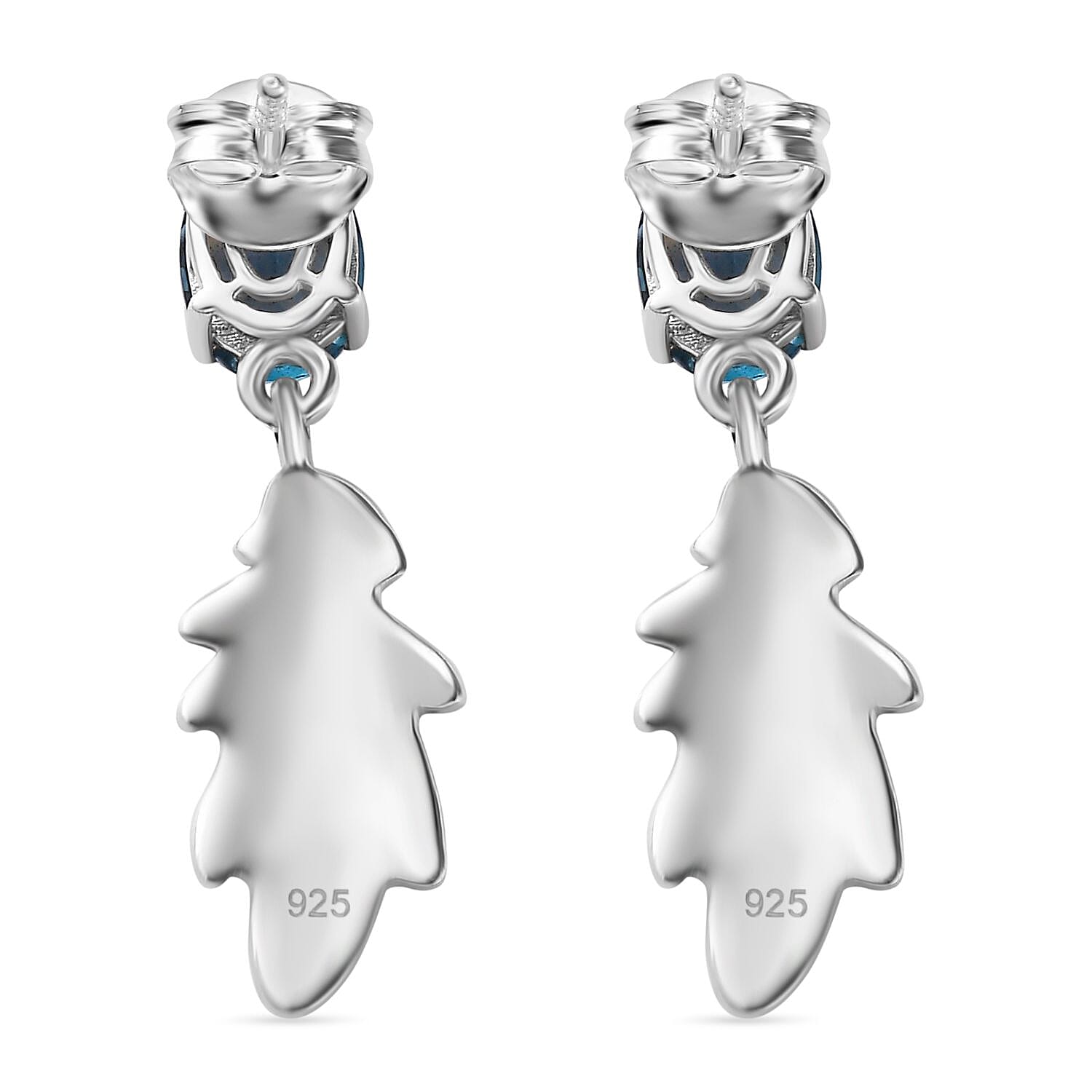 Belgian Teal Fluorite Dangling Earring in Rhodium Overlay Sterling Silver 2.94 ct