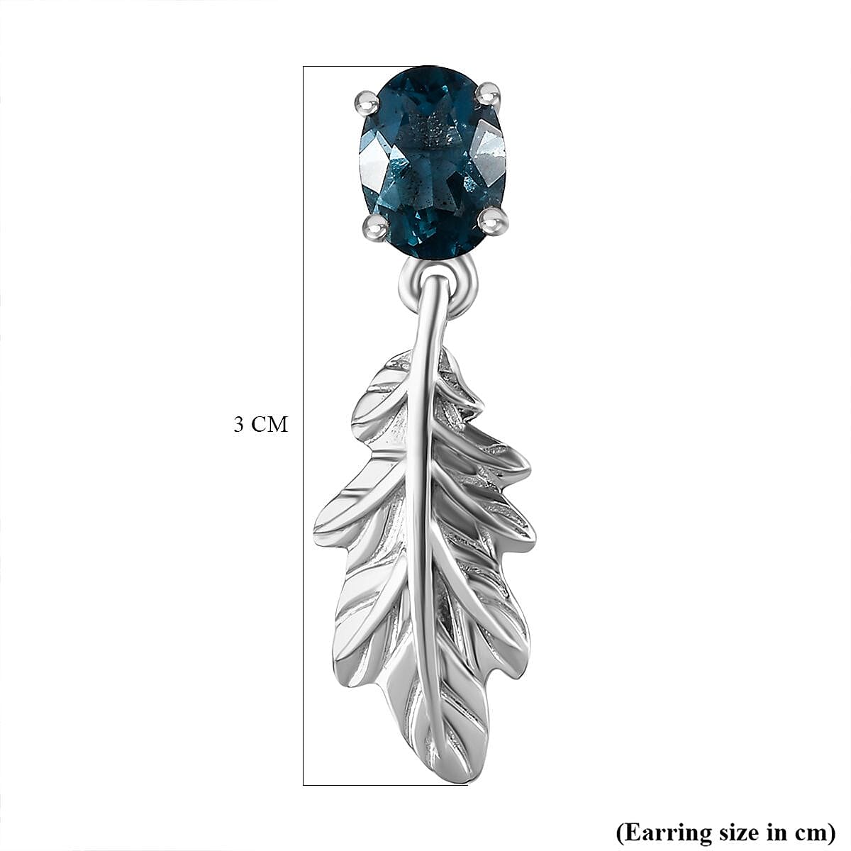 Belgian Teal Fluorite Dangling Earring in Rhodium Overlay Sterling Silver 2.94 ct