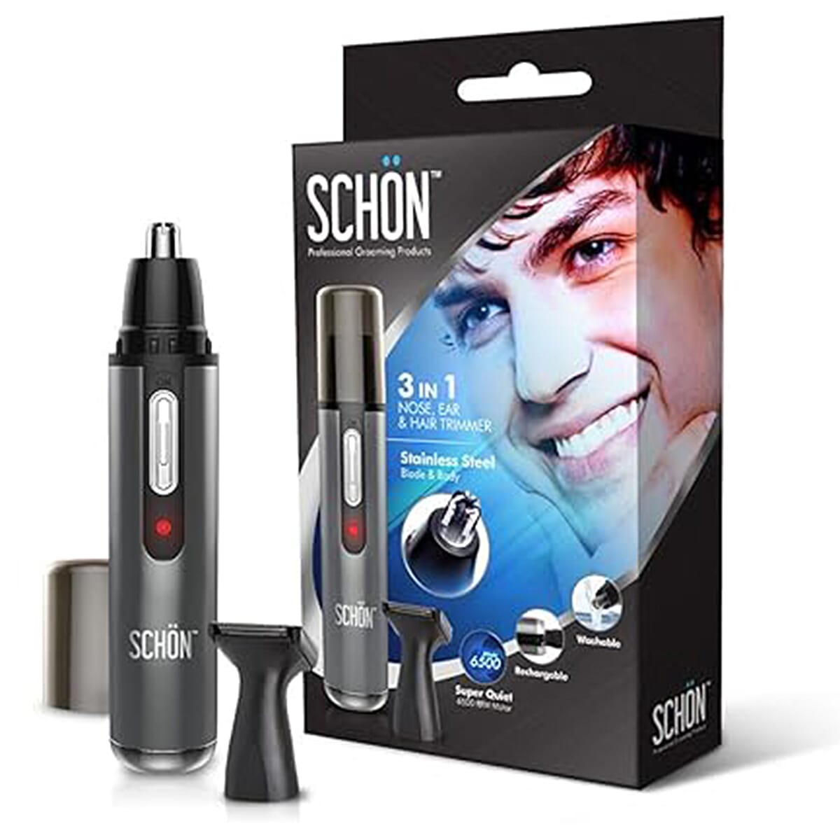 SCHON 3 in 1 Nose, Ear & Hair Trimmer - Black