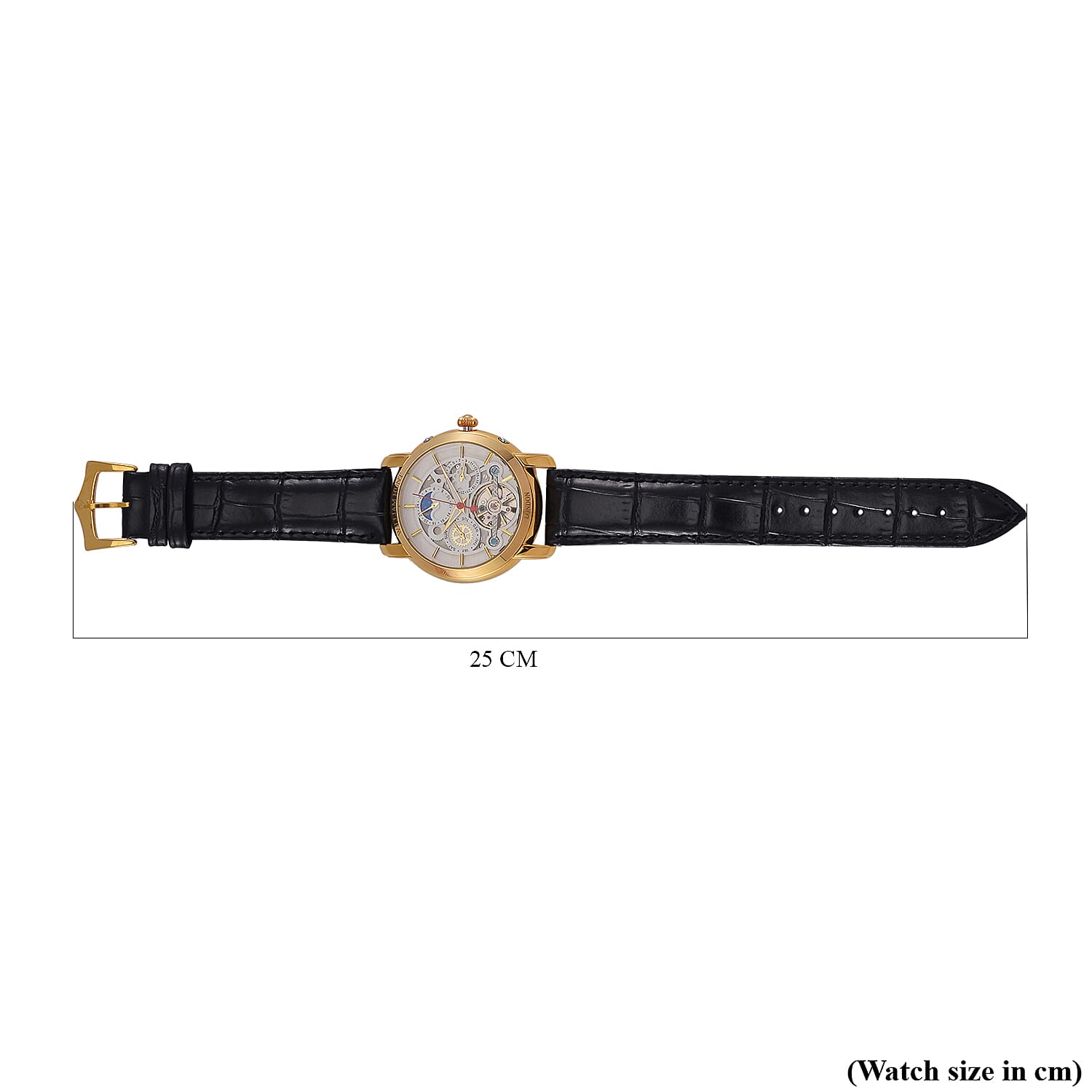 LIMITED EDITION William Hunt London Automatic Movement 5 ATM WR Moon Phase Watch With Black Leather Strap