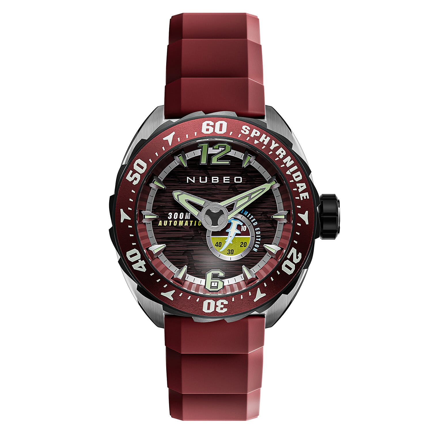 NUBEO Digital Mens Watch in Stainless Steel - Red