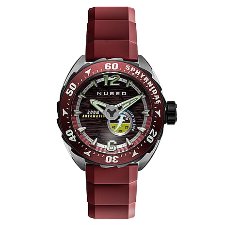 NUBEO Digital Mens Watch in Stainless Steel - Red