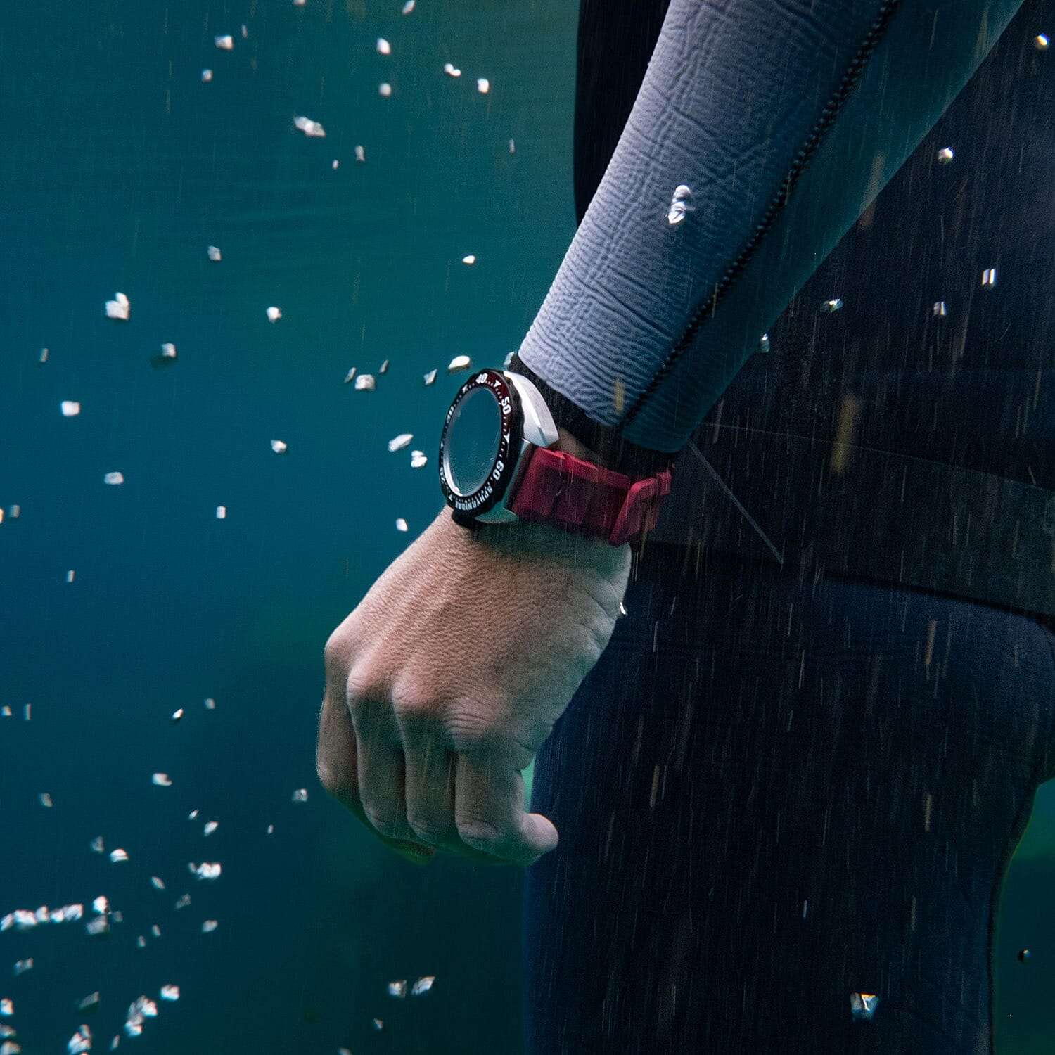 NUBEO Digital Mens Watch in Stainless Steel - Red