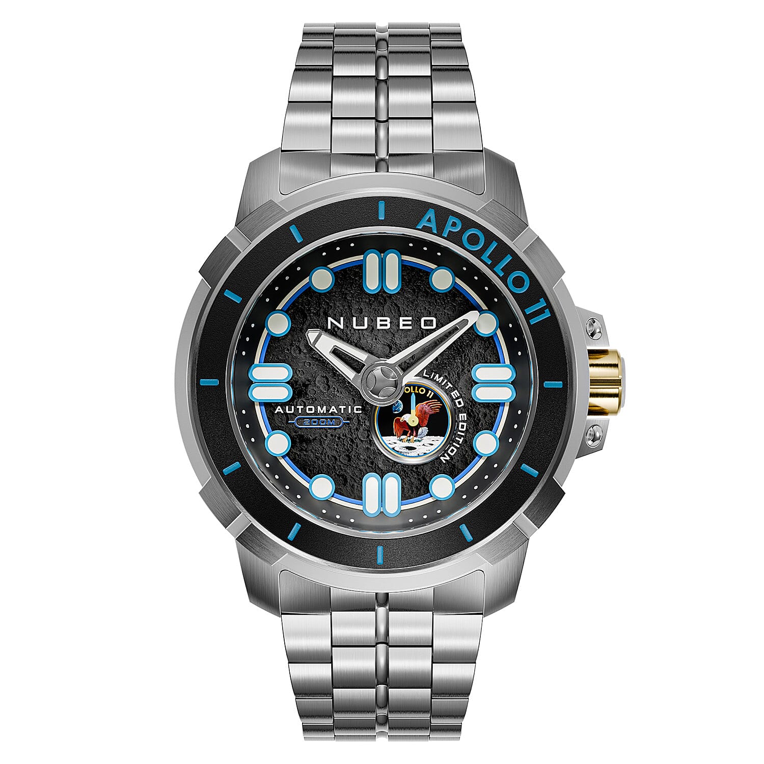  NUBEO Digital Mens Watch in Stainless Steel - Steel