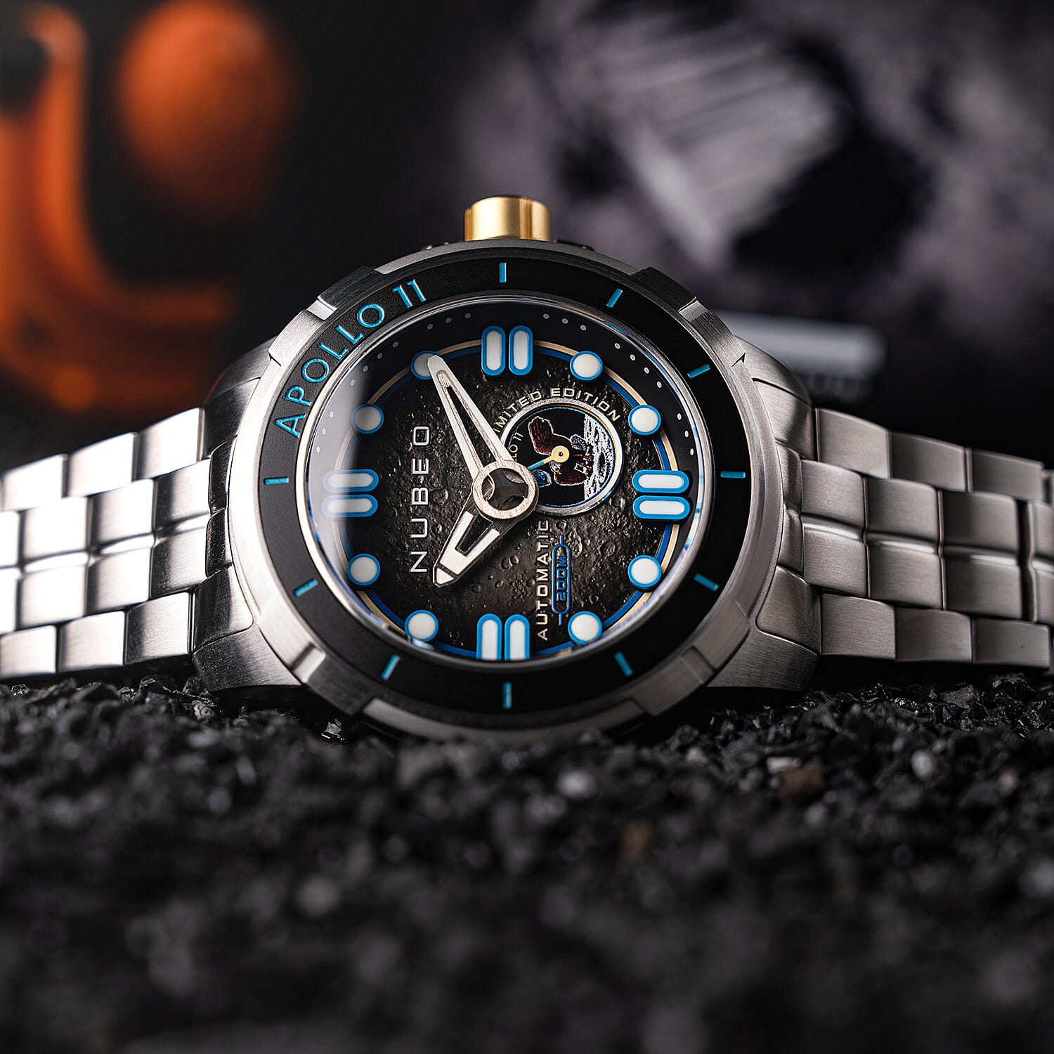  NUBEO Digital Mens Watch in Stainless Steel - Steel