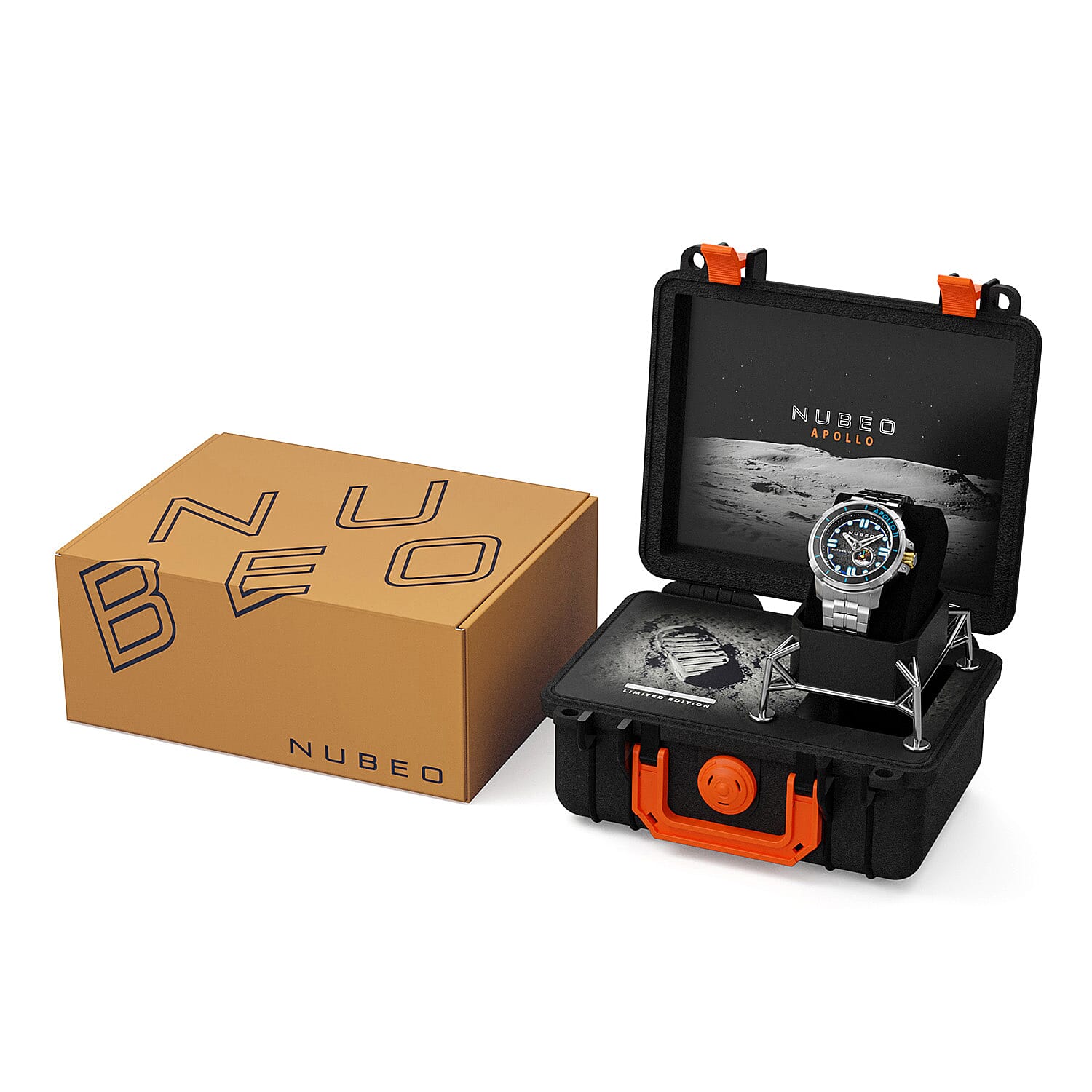  NUBEO Digital Mens Watch in Stainless Steel - Steel