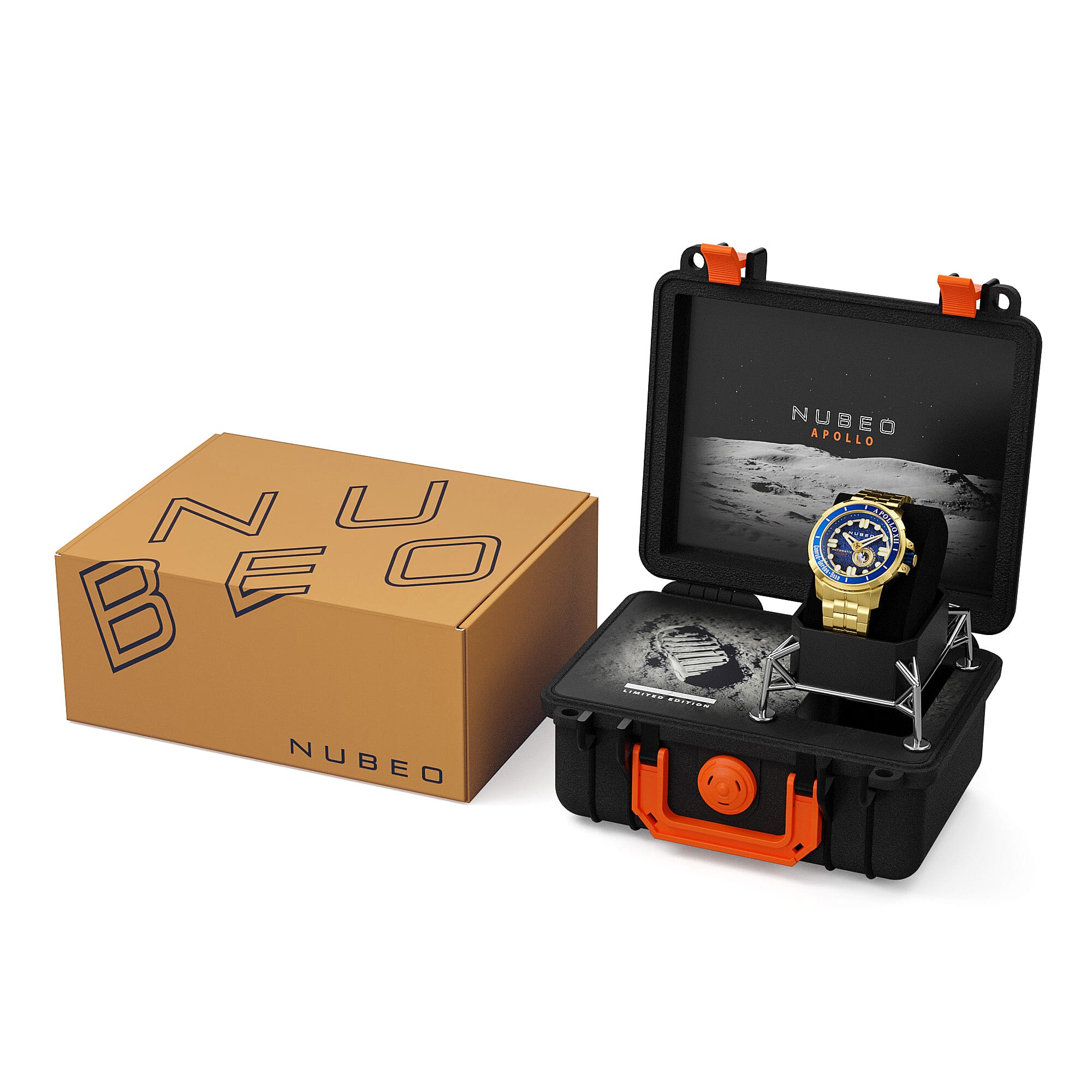 NUBEO Digital Mens Watch in Stainless Steel - Steel