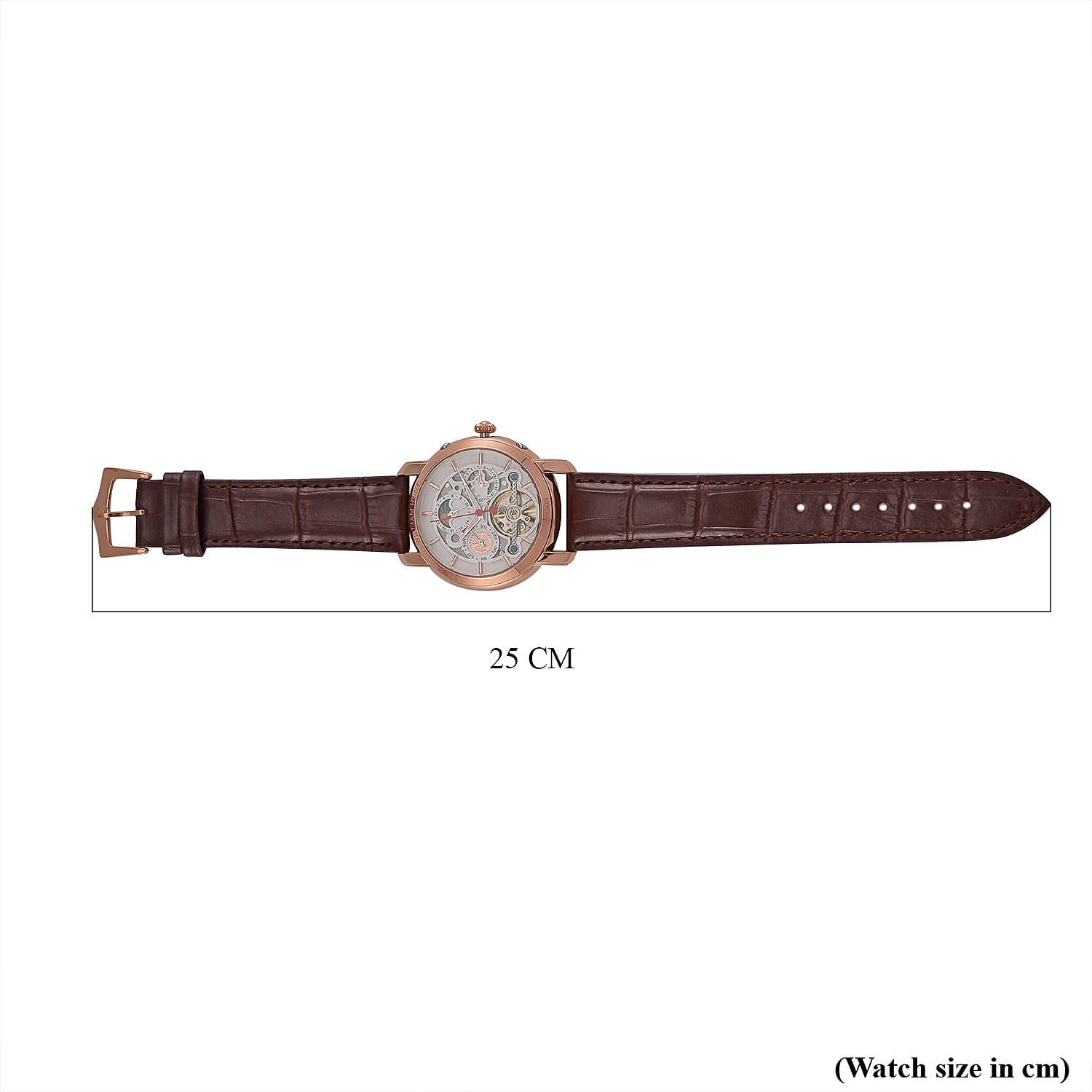 LIMITED EDITION William Hunt London Automatic Movement 5 ATM WR Moon Phase Watch With Brown Leather Strap