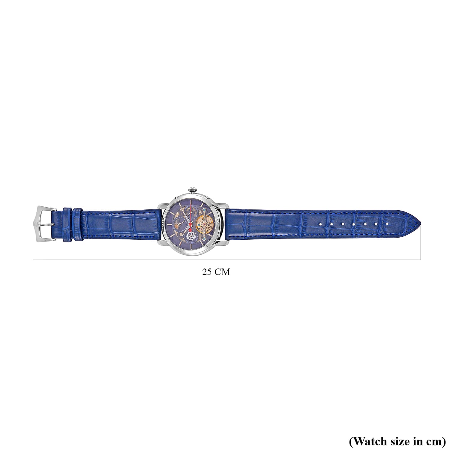 William Hunt Automatic Movt. 5ATM WR Blue Dial Watch with Blue Genuine Leather Strap