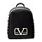 19V69 ITALIA by Alessandro Versace Studded Leatherette Backpack with Two Adjustable Shoulder Strap & Zipper Closure - Brown - Dark Beige