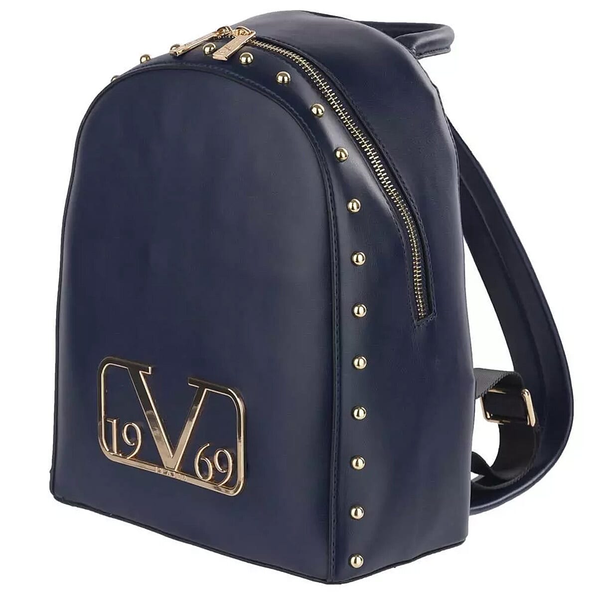19V69 Womens Leatherette Backpack with Adjustable Shoulder Straps - Navy