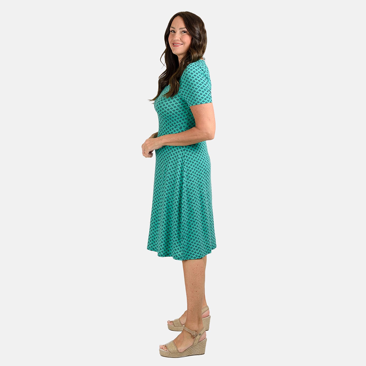 Polyester Woven Dress (Size 1x1 cm) - Jade