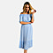 Emreco Off Shoulder Print Midi Dress - Multi Blue